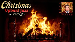 Upbeat Jazz Christmas Music Fireplace - Instrumental Christmas Jazz by Chris Weeks - 4K