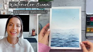 Watercolor Ocean Painting Tutorial for Beginners | Watercolor Seascape