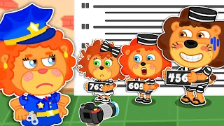 Lion Family USA | Mommy Locked Family in Prison for 24 Hours Challenge | Family Kids Cartoons