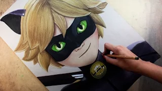 Speed Drawing: Cat Noir /Chat Noir (Miraculous Ladybug) | Diana Díaz