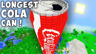 What is HIDDEN INSIDE THE LONGEST COLA CAN in Minecraft? I found THE BIGGEST BOTTLE!