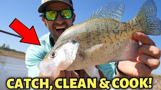 Catching SLAB CRAPPIE and MORE Fishing at River Spillway! {CATCH CLEAN COOK} Whole Fish!