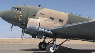 Douglas C-47 Dakota Taxi Takeoff and Landing