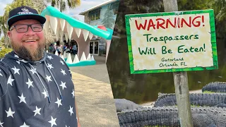 Gatorland 2023 | Petting & Hand Feeding Giant Alligators | Meeting A Capybara | Florida Theme Parks