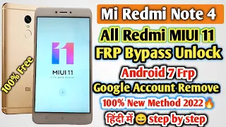 Redmi Note 4 Frp Bypass MIUI 11 Without PC | Mi Note 4 Google Account Bypass Android 7 New Method |