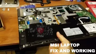 MSI laptop was not turning now is working and fixed