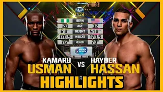 KAMARU USMAN VS HAYDER HASSAN fullfight HIGHLIGHTS