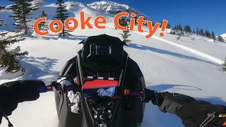 Snowmobiling in Cooke - the FIRST Snow in a Month! | Sledding in some Steep Trees