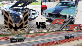 1970 Challenger R/T 440 vs 1974 Firebird T/A - PURE STOCK DRAG RACE (single heads up)