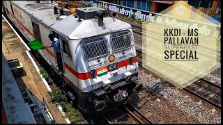 Dual Honking RPM WAP 7!!! Karaikkudi - Chennai Egmore Pallavan Superfast Special acceleration!!!