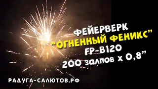 Фейерверк "Огненный феникс" FP B120 салют на 200 залпов, 0,8" калибр