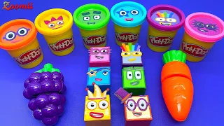 Numberblocks Satisfying Video l How to make Rainbow Fruit Popsicle with Play Doh Cutting ASMR #14