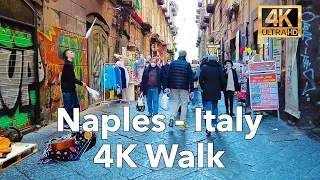 Stroll Through Naples, Italy  in Stunning 4K 60fps | Historic centre tiny streets | Binaural audio