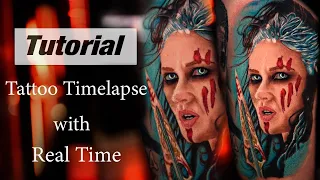 Color Portrait Tattoo - Timelapse with Real Time