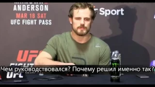 19.03.17 Гуннар Нельсон на пресс конференции после боя UFC Fight Night.