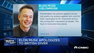 Quote of the Day: Elon Musk apologizes to British Diver