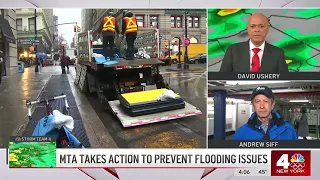 Migrants evacuated from NYC field shelters & MTA's attempt to prevent floods | NBC New York