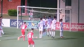 Crazy free kick slow motion in 89 min. Euro U17 Poland-Serbia quaterfinal