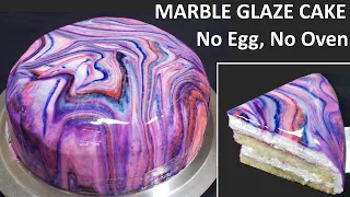 Eggless Marble Glaze Cake Recipe Easy | बेकरी जैसा मार्बल ग्लेज़ केक बनाने का सबसे आसान तरीका