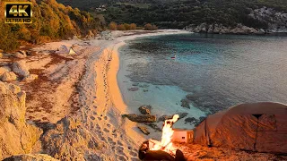 Spearfishing and Winter Camping on Remote Beach in Greece🎥