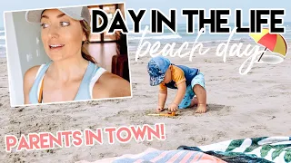 Day in the Life | Parents in Town & Fall Beach Day with 3 Kids | Kendra Atkins