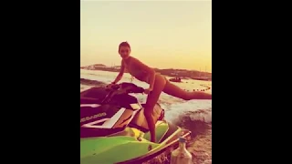 Kendall Jenner nailed -bottle top challenge on a jet ski in #mykonos island. #kendalljenner