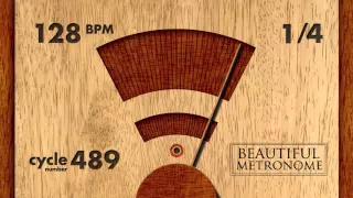 128 BPM 1-4 Wood Metronome HD