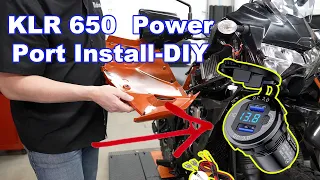 Install USB or 12 Volt Power Port on 2022 or Newer Kawasaki KLR 650 Motorcycle