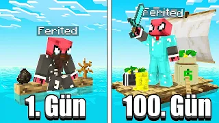 100 GÜN DENİZDE HAYATTA KALMAK 🌊 - Minecraft