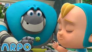 Eat Your GREENS PEAS | Baby Daniel and ARPO The Robot | Funny Cartoons for Kids