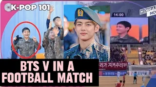 V is in a football match with the army buddies😧#myshinnyclouds#subscribe