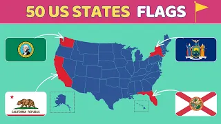 Guess All 50 STATES Of AMERICA By FLAGS – US States Flag Quiz