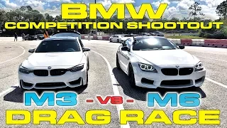 BMW M6 Launch Control - 2018 M3 vs 2015 M6 Dinan 1/4 Mile Drag Racing