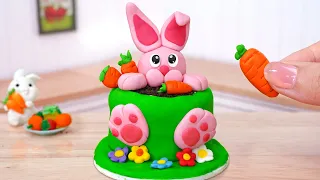 Cute Cake 🐰☘ Amazing Miniature Bunny Cake Decorating | Perfect Miniature Fondant Cake by Mini Cakes