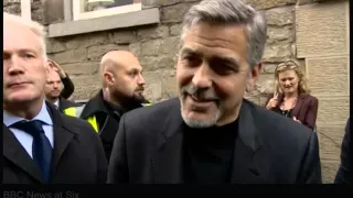 George Clooney visits Social Bite to show support