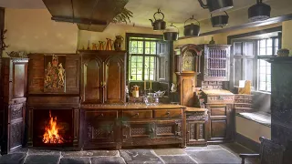 Ambience/ASMR: Tudor (16th Century) Kitchen & Fireplace, 5 Hours