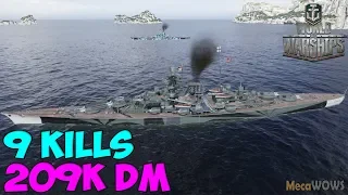 World of WarShips | Tirpitz | 9 KILLS | 209K Damage - Replay Gameplay 4K 60 fps