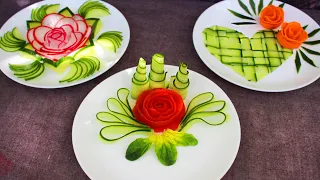 УКРАШЕНИЯ для салатов и блюд овощами на ПРАЗДНИЧНЫЙ стол