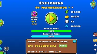 "Explorers" ~ Medium Demon by SwitchStepGD and MathisCreator