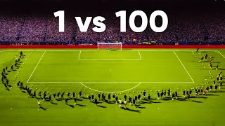 1 Goalie Vs. 100 Free Kicks ALL AT ONCE!