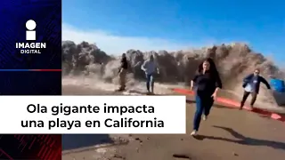 Una ola gigante impacta una playa en California y deja al menos 8 heridos