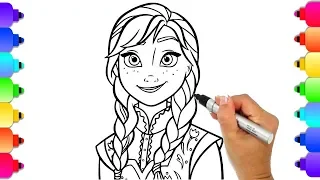 Disney Frozen 2 Learn To Draw Princess Anna | Frozen 2  Coloring Pages |