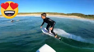 SURF POV - FIREWIRE SEASIDE 6.0 - I CATCH A COUPLE OF WAVES & I"M JOINED BY 3 SHADY CHARACTERS...!