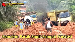 Kenyataan Pahit!! Truk Sawit Nginap Berhari Hari Di Lumpur Bikin Sopir Nyaris Frustasi