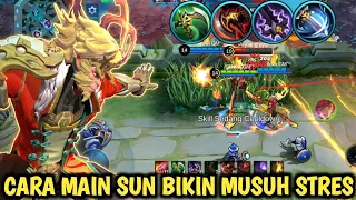 CARA MAIN PAKAI SUN BIKIN MUSUH AUTO STRES | BUILD TOP 1 GLOBAL SUN | BUILD SUN BRUTAL DAMAGE - MLBB