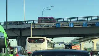 Пробка на Пулковском шоссе на КАД