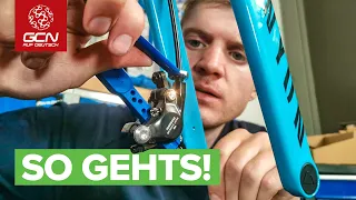 Wie man hydraulische Leitungen von Shimano-Bremsen (de-)montiert