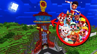 APARECEN TODOS LOS CACHORROS.EXE EN LA CASA DE PAW PATROL.EXE EN MINECRAFT 😱 ¡100 MINUTOS!