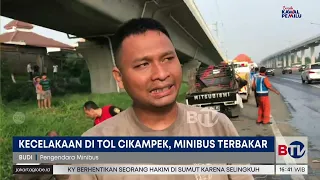 Kecelakaan di Tol Japek, Minibus Terbakar dan 2 Orang Luka Ringan