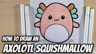 How to Draw an Axolotl Squishmallow | Aksel